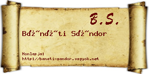 Bánáti Sándor névjegykártya