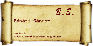Bánáti Sándor névjegykártya
