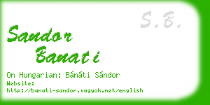 sandor banati business card